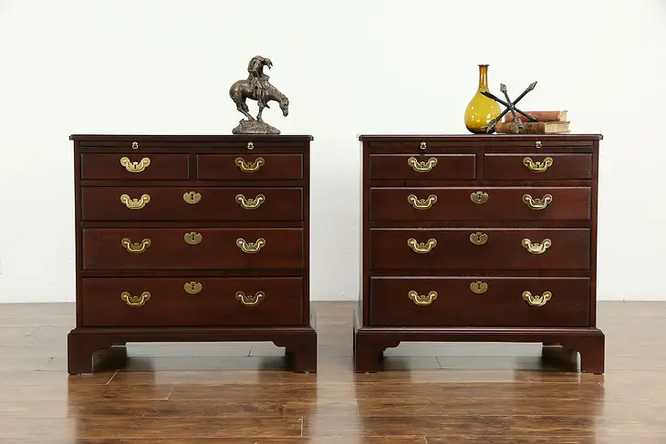 Pair of Traditional Vintage Mahogany Chests or Nightstands, Councill #33232