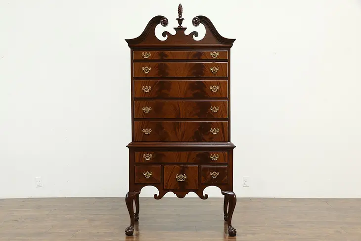 Georgian Design Mahogany Antique Highboy or Chest on Chest #33242