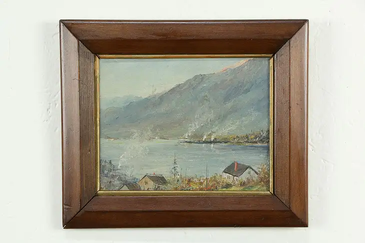 False Creek Vancouver Antique Oil Painting 12", J Rennie 1904 #33533