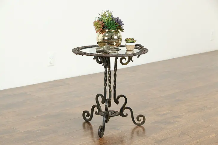 Cast Iron Antique Chairside Table, Plant or Sculpture Stand #33938