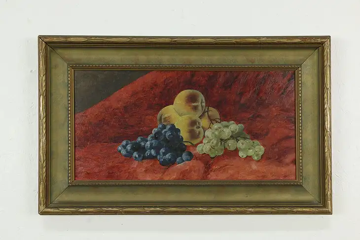 Victorian Antique Original Oil Painting Still Life with Fruit 26" #34333