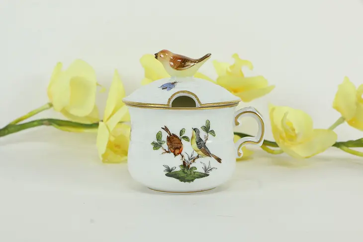Herend Rothschild Bird Covered Cup with Bird on the Lid  #34672