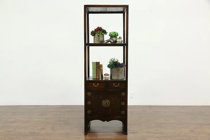 Etagere or Display Shelf or Bath Unit, Vintage Korean Elm Furniture #34409