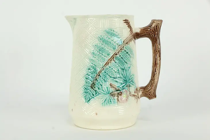 Victorian Style Majolica Hand Painted Pitcher #35263