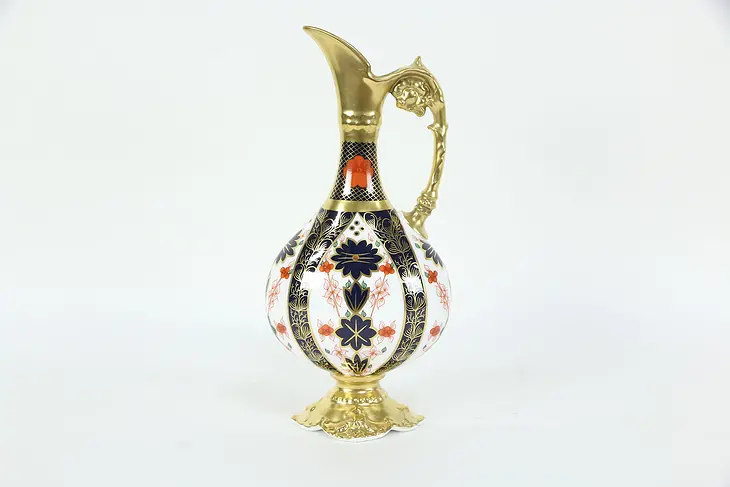 Traditional Imari Royal Crown Derby Ewer or Pitcher, 10 1/4" Tall #35559