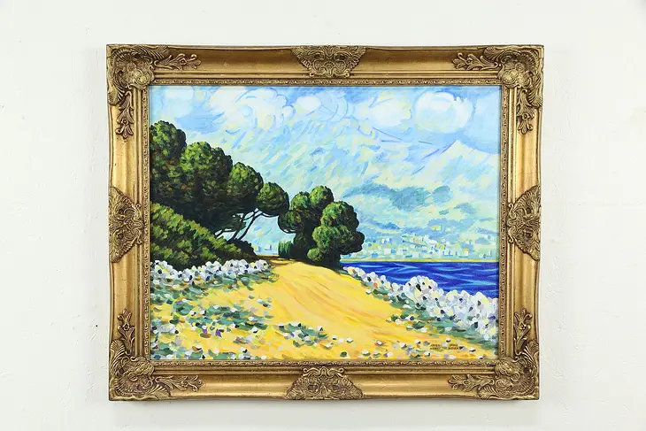 After Monet Menton Seen from Cap Martin Painting by Bruce Bodden 34" #35729