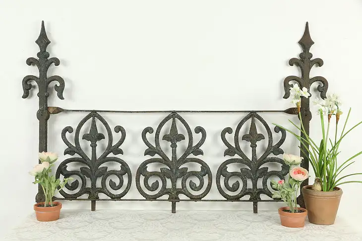 Victorian Antique Architectural Salvage Cast Iron Balcony Railing #35746