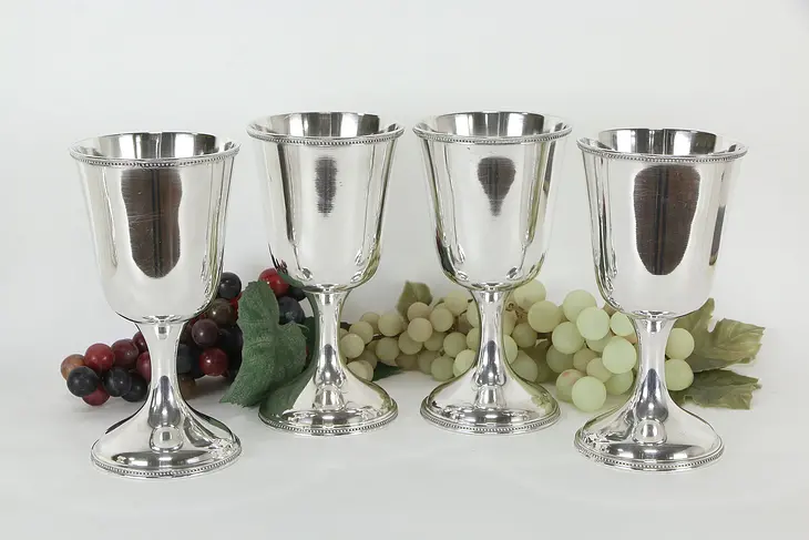 Set of 4 Antique Silverplate Goblets, Rogers Smith #36081
