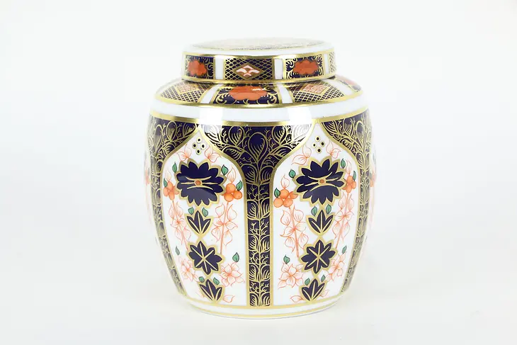 Old Imari Covered Tea Jar, English Royal Crown Derby  #36549