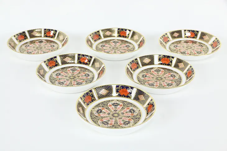 Old Imari Set of 6 Coasters or Trays, English Royal Crown Derby #36557
