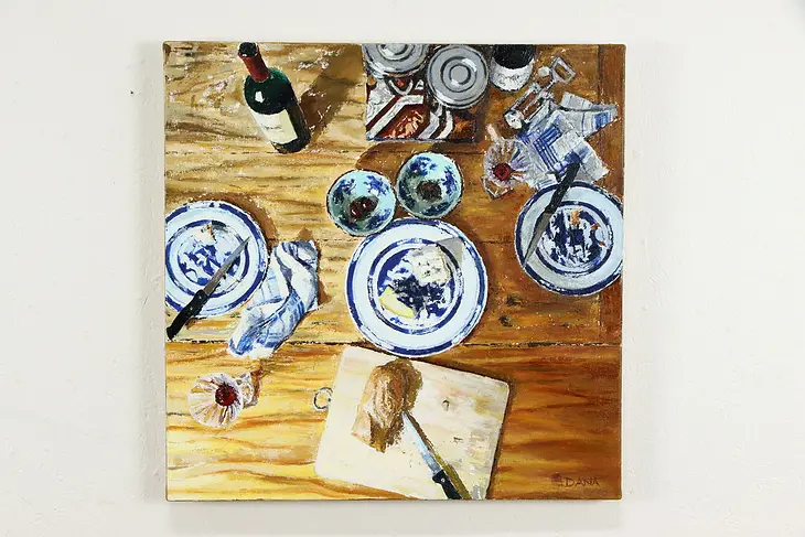 Wine & Cheese Original Acrylic Painting, Dana Olson, Chicago 24" #36715