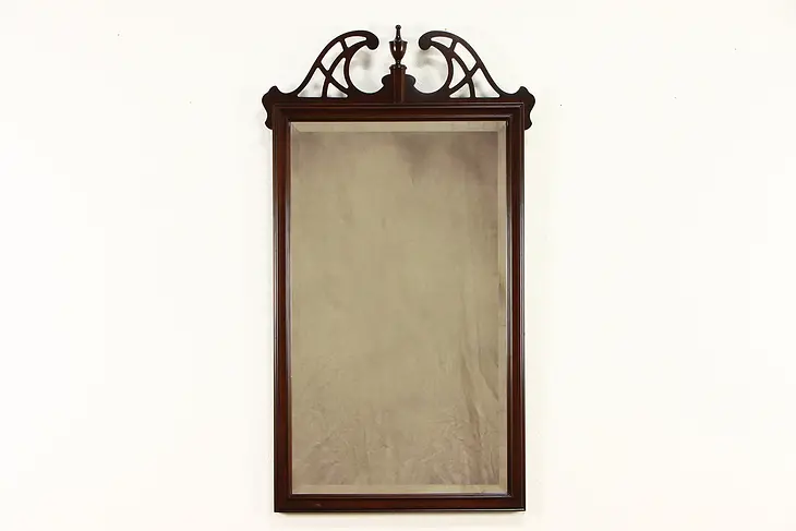 Traditional Cherry Vintage Vintage Beveled Mirror, Chippendale by Drexel #36977