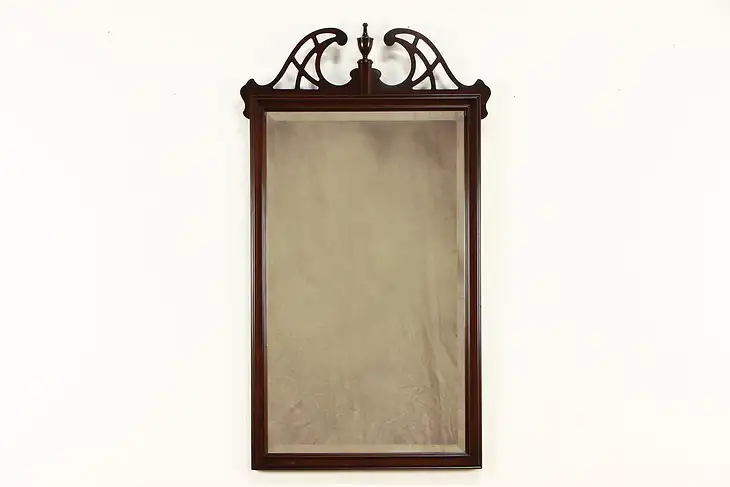 Traditional Cherry Vintage Vintage Beveled Mirror, Chippendale by Drexel #36977