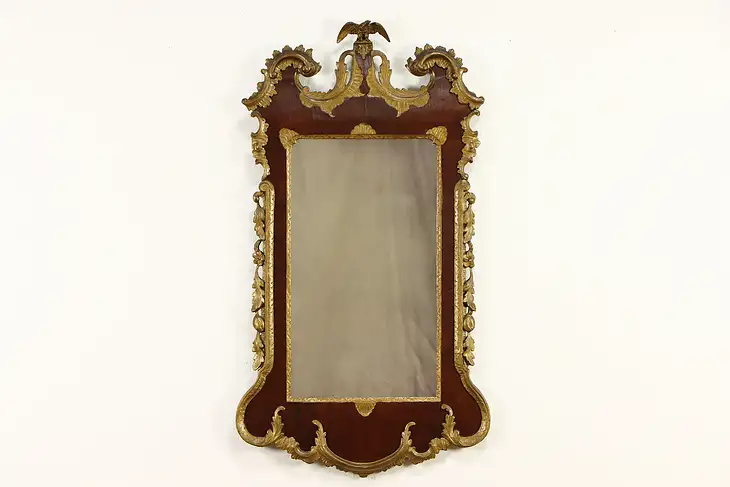 Georgian Federal Design Antique 1870 Centennial Mirror, Gold Eagle #36968