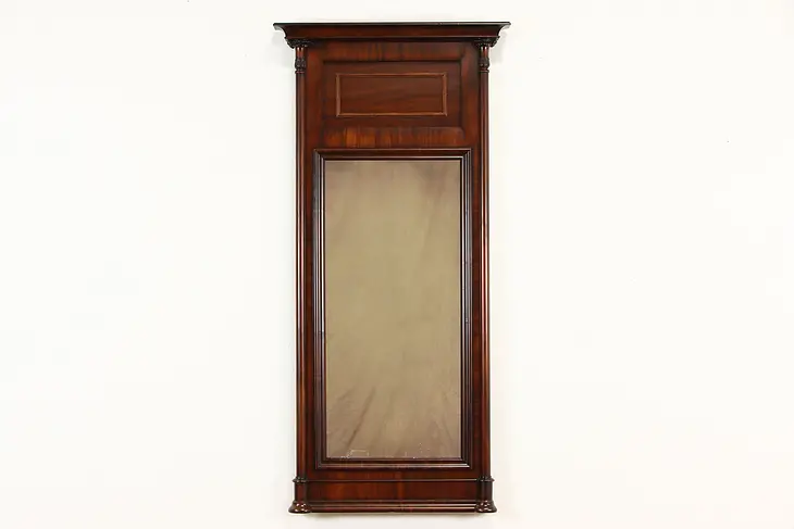 Empire or Biedermeier Antique Scandinavian Mahogany Hall Mirror #36873