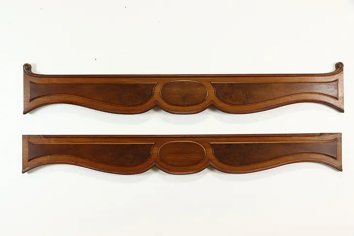 Pair of Antique French Walnut Architectural Fragment Bed Rails  #37233