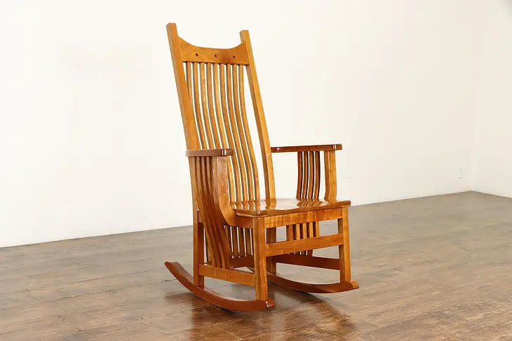 Craftsman Rocker Cherry Artisan Rocking Chair, Erving Millwork, 1985 #37286