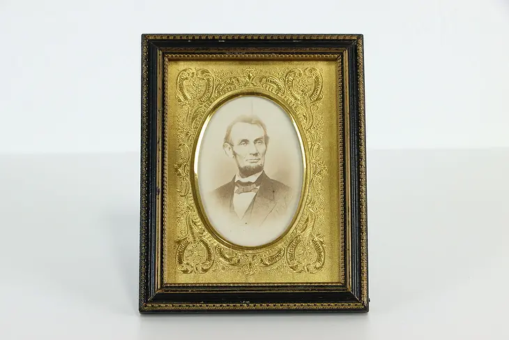 Presidential Antique Photograph Portrait, Abraham Lincoln, Gold Leaf, 5" #37449