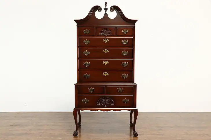 Georgian Traditional Vintage Mahogany Highboy Tall Chest on Chest, Kindel #36578