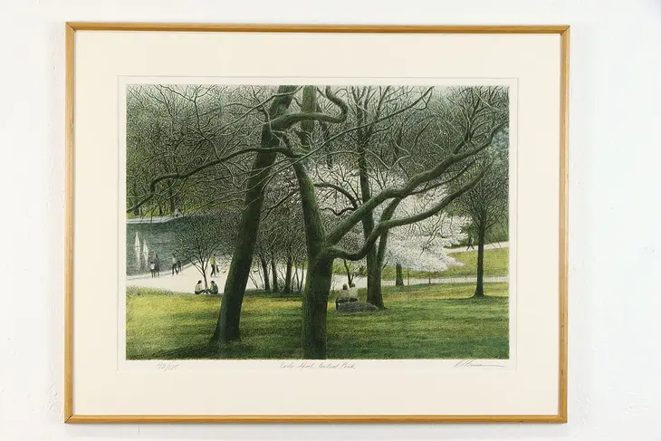 Early April Central Park Original Print on Paper, Signed Altman 33.5" #38444