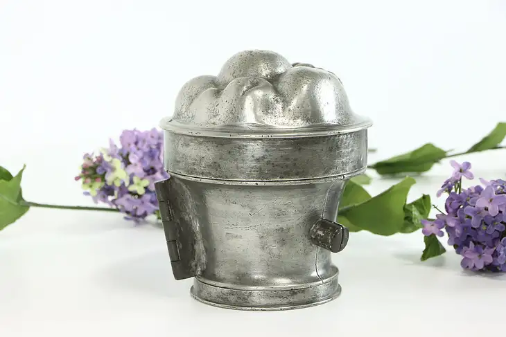 Pewter Antique Three Piece Fruit Basket Ice Cream or Chocolate Mold #38747