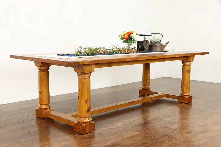 Farmhouse Vintage 105" Pine Dining, Conference or Library Table #39034