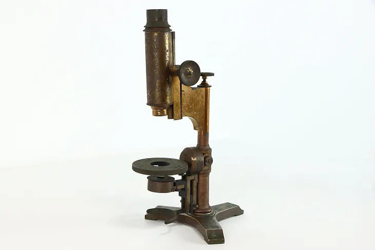 Industrial Laboratory Salvage Antique Brass Microscope Pat 1885  Bausch L #39114