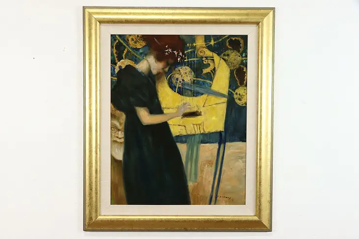 The Music Vintage Oil Painting after Klimt, Williams 39.5" #39272