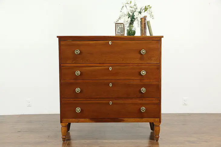 Sheraton Antique 1825 Cherry Chest or Dresser #34026