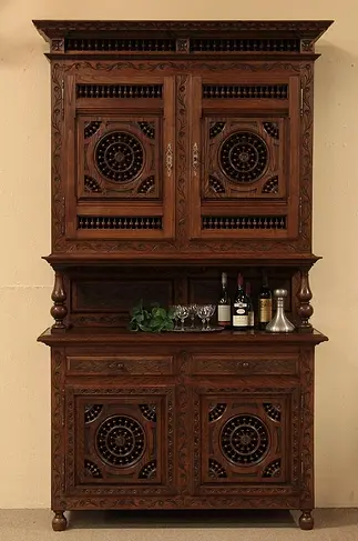 Brittany Carved Cupboard or Pantry, circa 1900