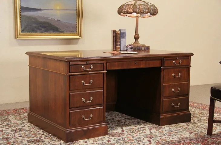 Jofco Walnut Traditional Vintage Executive Desk