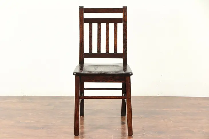 Arts & Crafts Mission Oak Antique Craftsman Dining or Desk Chair #29353