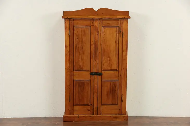 Country Pine 1870 Antique Hanging Cupboard or Counter Top Cabinet