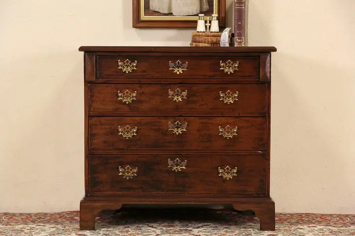 English 1860 Antique Mahogany Chest or Dresser