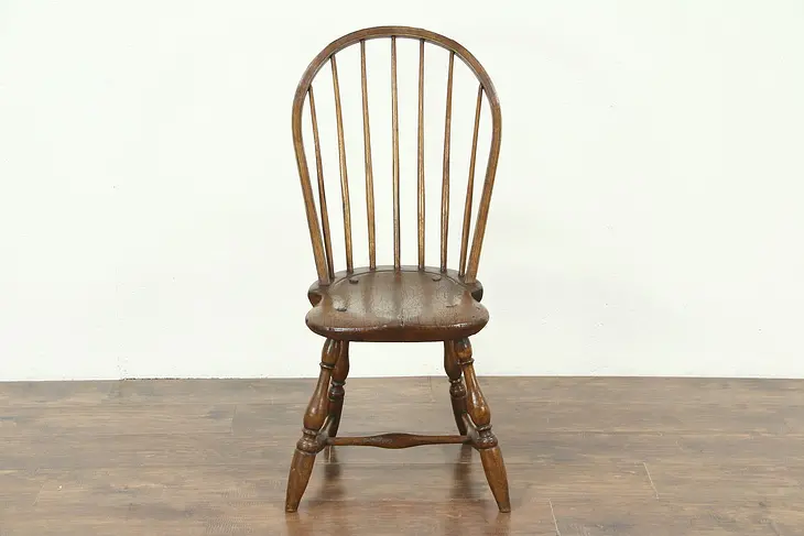 Windsor Antique 1870 Carved Desk or Side Chair, England #28743