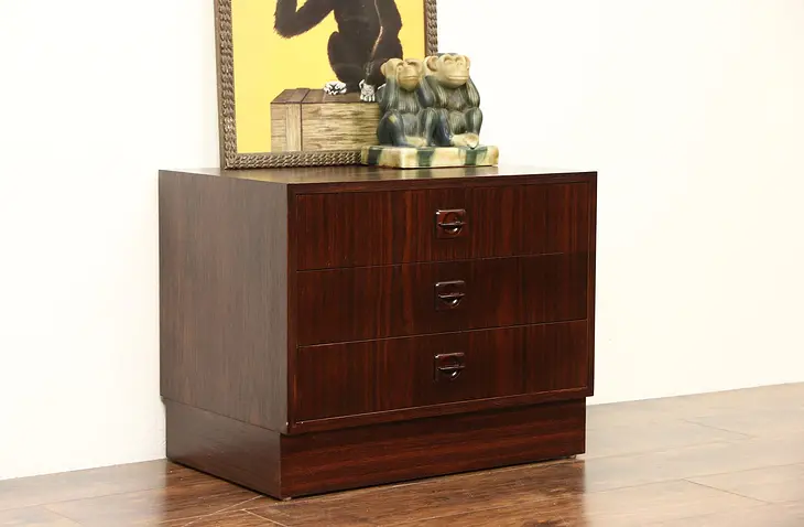 Midcentury or Danish Modern Rosewood Chest, Nightstand or End Table