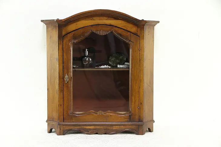 Cherry Hanging or Tabletop Italian Vintage Display Cabinet Medicine Chest #30057