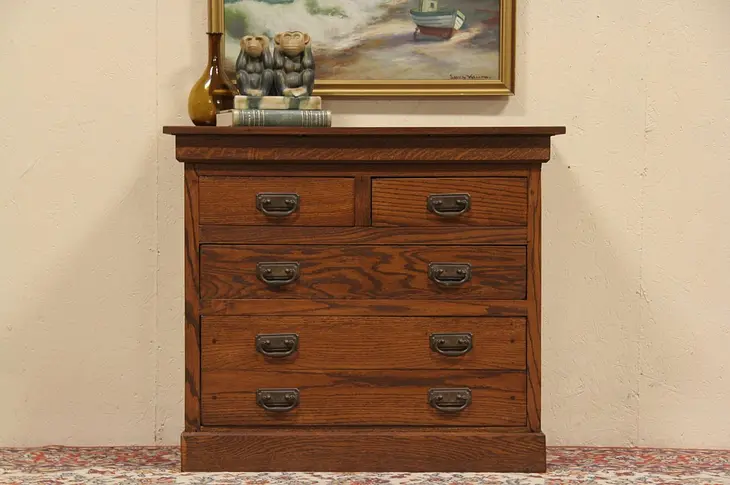 Arts & Crafts Mission Oak 1910 Chest or Small Dresser