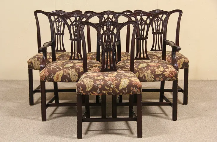 Set of 6 Vintage Georgian Chippendale Dining Chairs