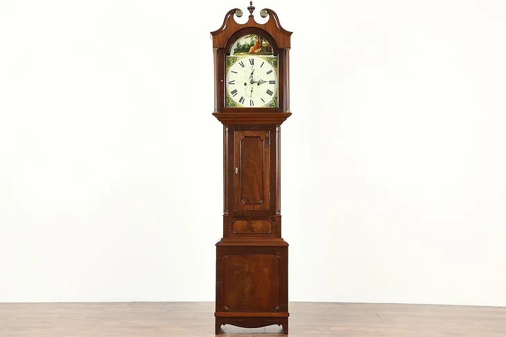 Scottish Georgian Antique Long Case Grandfather Clock Signed Pringle of Dalkeith