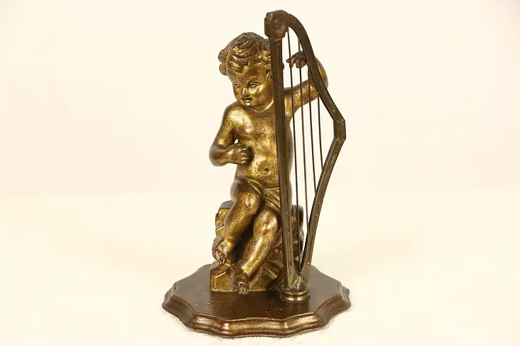 Italian Angel or Cherub Sculpture Harp Player