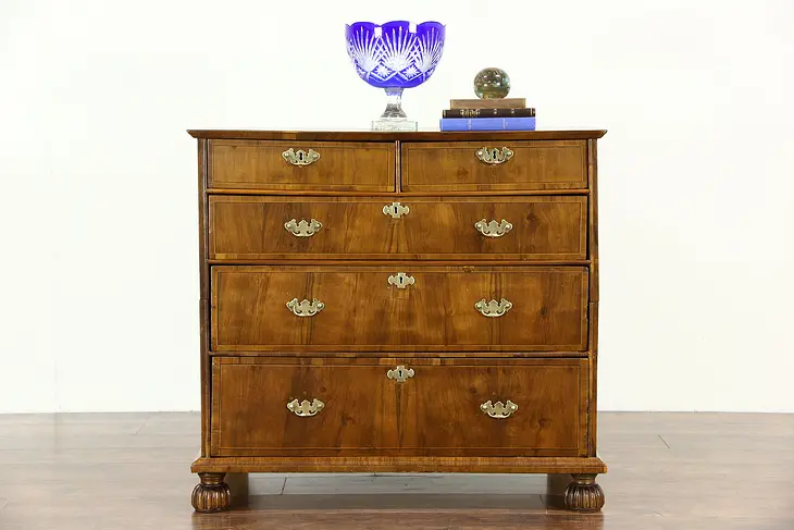 Fruitwood 1790 Antique Chest or Dresser, Inlaid Banding, Germany