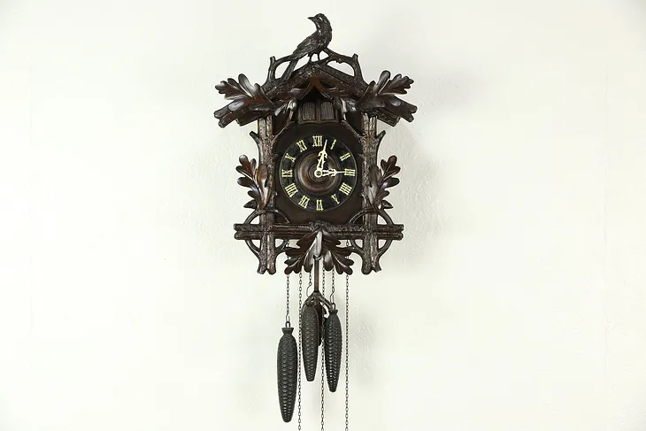 Cuckoo Clock, Hand Carved Antique Made in Germany for Sears