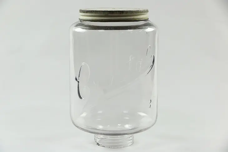Crystal #3 Coffee Grinder Signed Antique Glass Bean Jar