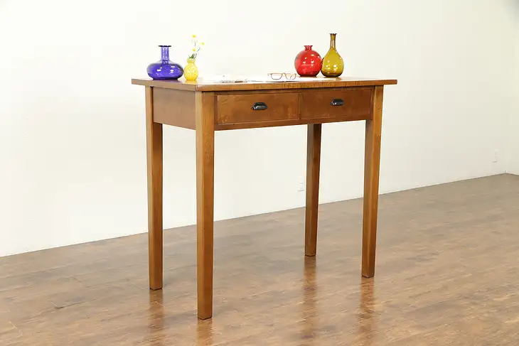 Stand Up Desk, Antique Wine & Cheese Tasting Table or Island, Curly Maple #31082