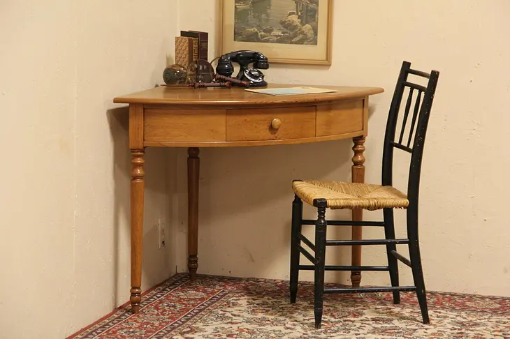 Oak English 1900 Antique Corner Writing Desk or Table