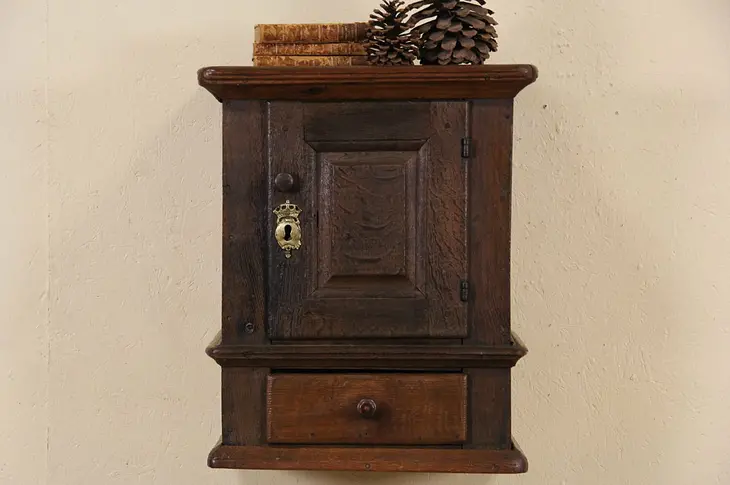 Oak 1770's Scandinavian Hanging Cupboard or Countertop Cabinet
