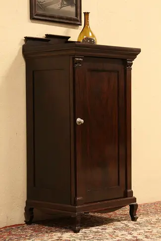 Mahogany 1900 Antique Music or Bathroom Cabinet