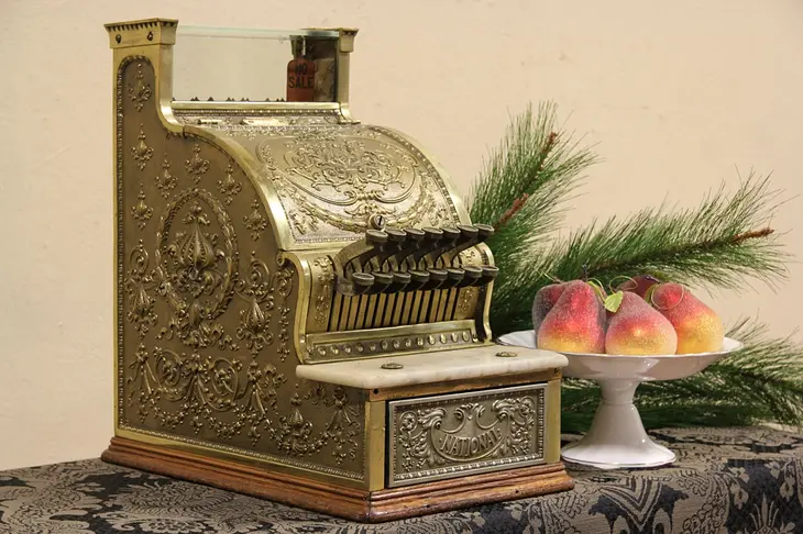 National Bronze Antique 1912 Barber or Candy Store Cash Register