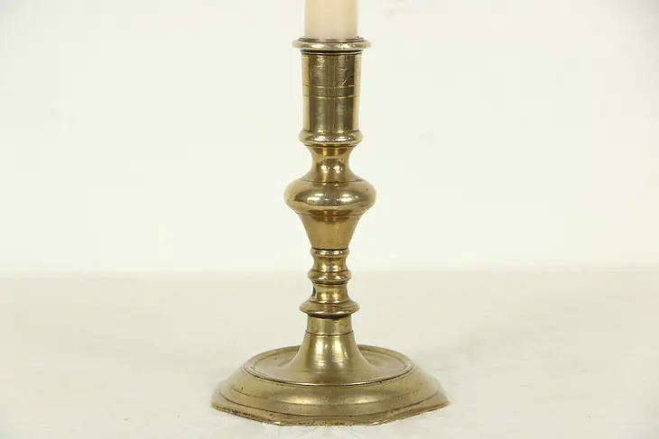 Brass 1850 Antique English Candlestick